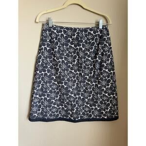 Vintage Boden Floral Ribbon Hem A-Line Skirt 100% Cotton Sz UK 10R (US 6-8)